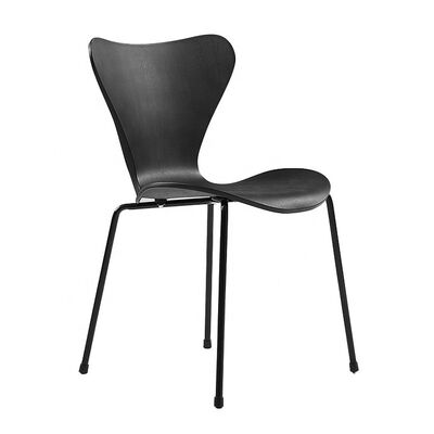 Rustic Pp Metal Leg Dining Chairs Colorful Nordic Black Stackable