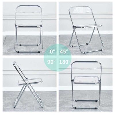 Portable Indoor Outdoor Chair Transparent Metal Plastic Folding Chairs