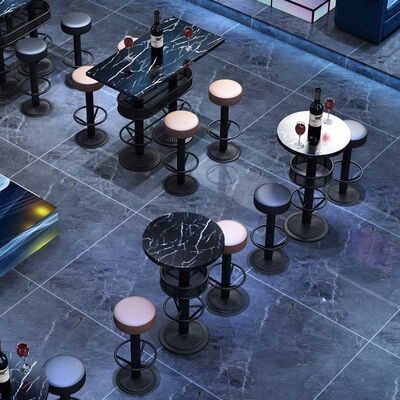 Marble Outdoor Bistro Bar Tables And Chairs 140cm 150cm 160cm Night Bar KTV Music