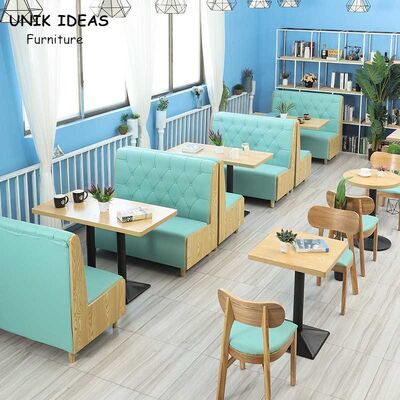 Bistro Cafe Restaurant Pub Table And Chairs Blue Leisure Booth Set UK-CT006