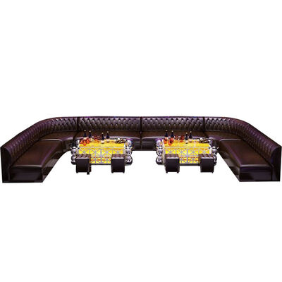 3m Wide 12 Seater Custom U Shaped Club Lounge Sofa With Chaise Strip