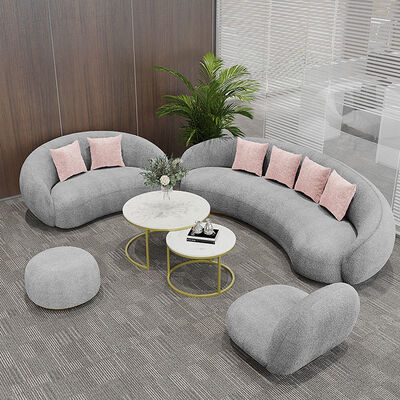 Half Moon Shaped Sectional Living Room Couch Sets With Recliners Long Booth 160cm