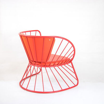 Basket Metal Frame Dining Chairs Red Italian Minimalist Coffee Shop 76x64x69cm