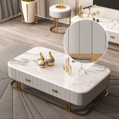 Home Living Room Furniture Luxury Coffee Tables Marble Center Table 1400X800X440mm