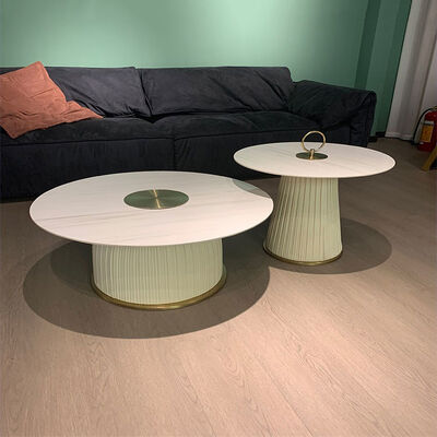 Round Slate Coffee Center Table Home Light Luxury Style 80x37cm