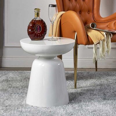 Nordic Light Fiberglass Side Table Round Luxury Style 40*45CM