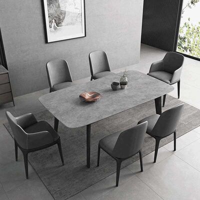6 7 8 Seater Marble Dining Table And Chairs 130cm 140cm Minimalist Dining Table Set