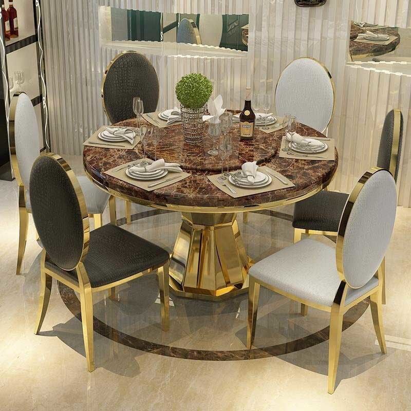Home Luxury Dining Table And Chairs 1.5 Meter Diameter Round Dining Table