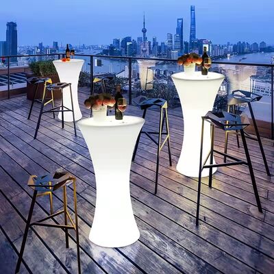良い値段 Party Plastic Led Glowing bar Table and Chair Furniture Waterproof Wedding Cocktail Table オンライン