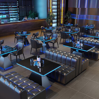 良い値段 Commercial Furniture Coffee Table With Chair For Bar Live House Metal Dining Table With Chair Customized Club Led Light Table オンライン