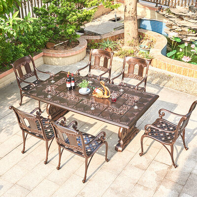 良い値段 Outdoor Cast Aluminum Table and Chair Furniture Courtyard Balcony Garden Sets Customized オンライン