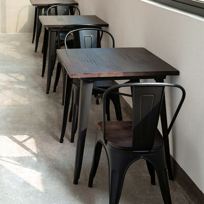 お買い得 レストラン家具 ファストフード コーヒー ロフト レストラン家具セットのための鉄製 木製食卓 オンライン