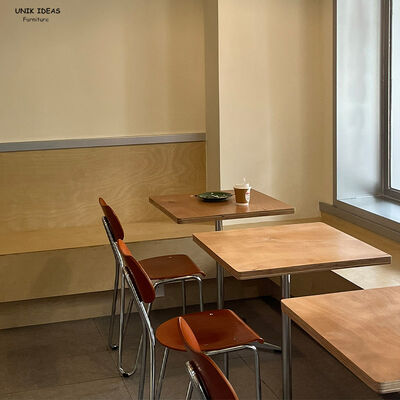 お買い得 ミルク・ティーショップ 木製のテーブルと椅子 リビングルーム メタル 食卓と椅子 レストラン家具 木製家具セット オンライン