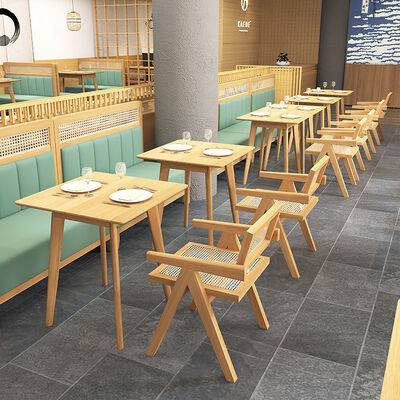 お買い得 モダン レストラン ブース 座席 カフェ ショップ 食事 セット 固木 ラタン ソファ 椅子 オンライン