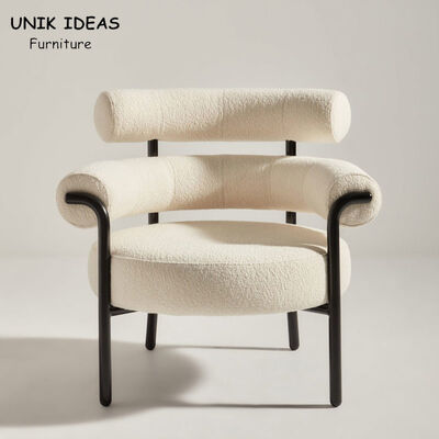 良い値段 羊皮の生地の単一のシーターの肘掛け椅子のソファーのアクセント白く優雅な79.1cm オンライン