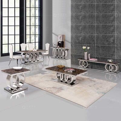 お買い得 現代居間のステンレス鋼のコーヒー テーブル20mmの大理石のダイニング テーブル オンライン